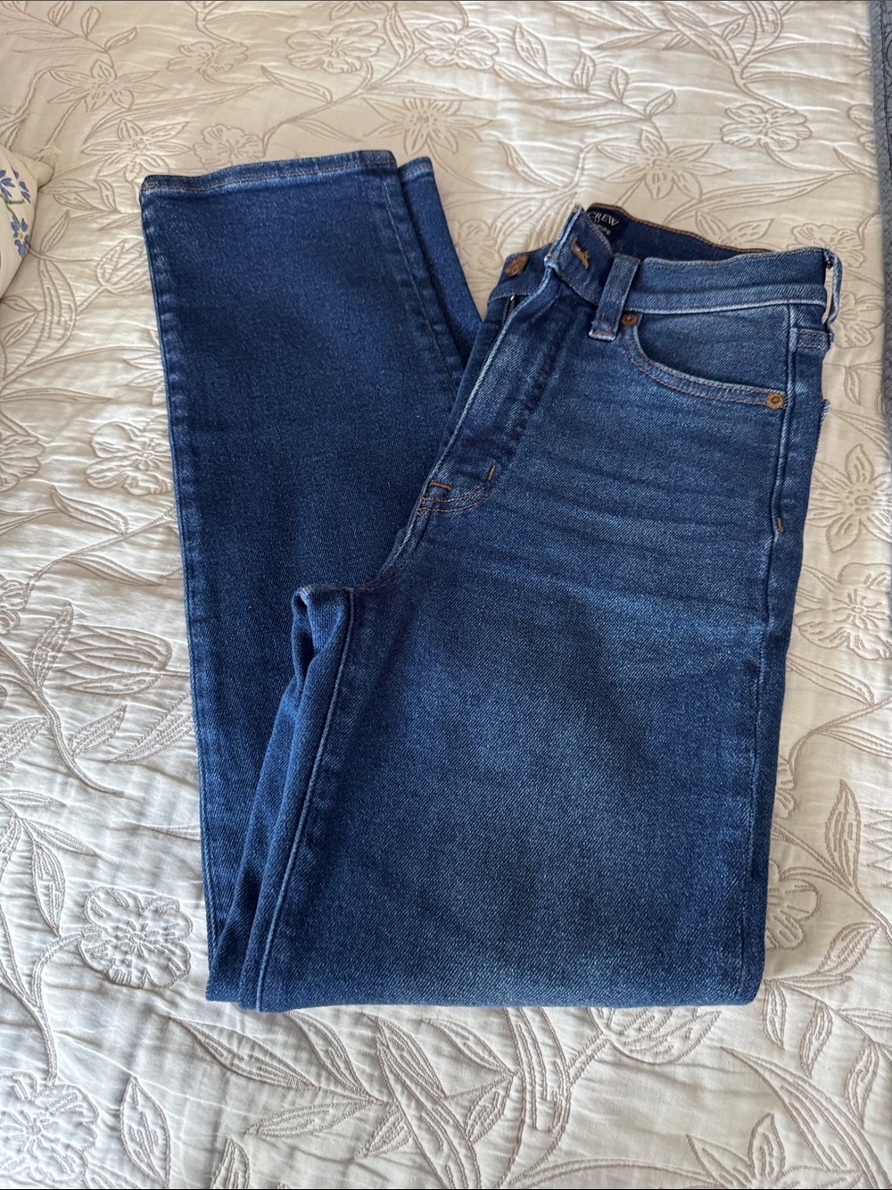 J. Crew Stovepipe Dark Blue Stretch Denim Jeans size 24 , used like new